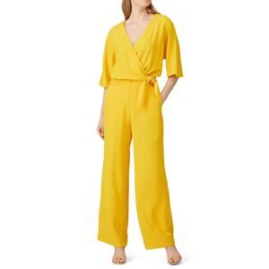 Trina Turk Yellow Wrap Jumpsuit